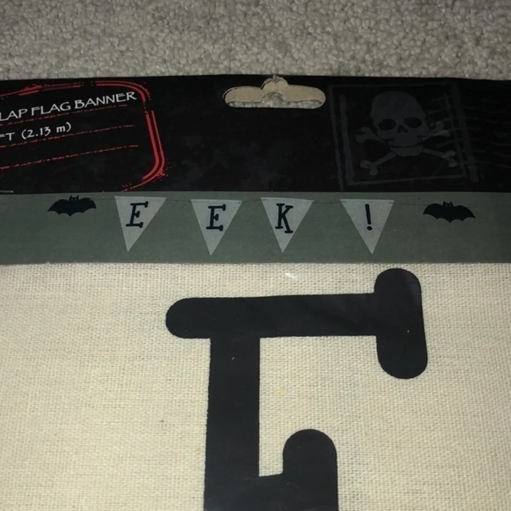 EEK Halloween‎ Burlap Flag Garland Banner 7 Ft Bats